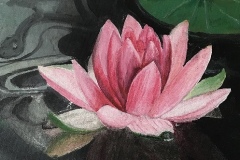 Pink Lotus painting by Sylvia Brallier